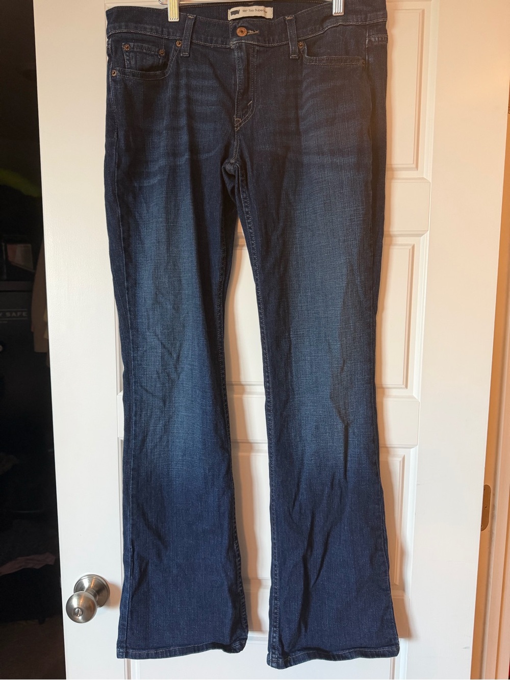 Women’s Levis 524 Too Super Low Dark Blue Bootcut Jeans